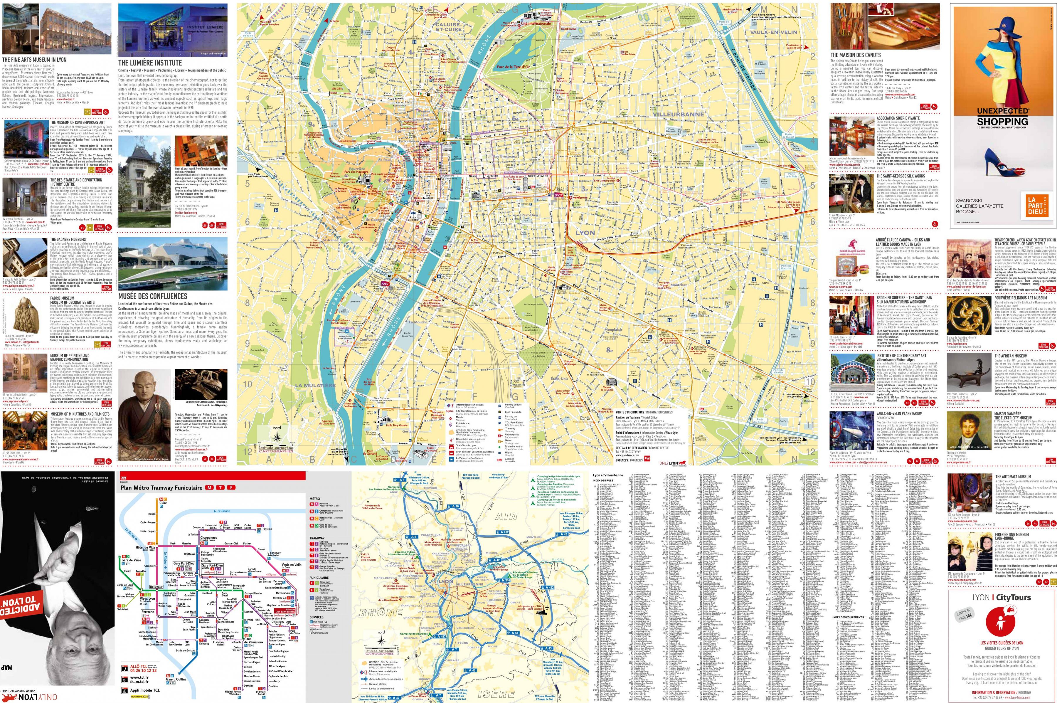 mapa turistico de lyon francia Lyon mapa turístico pdf   Mapa de Lyon turístico (Auvernia Ródano 