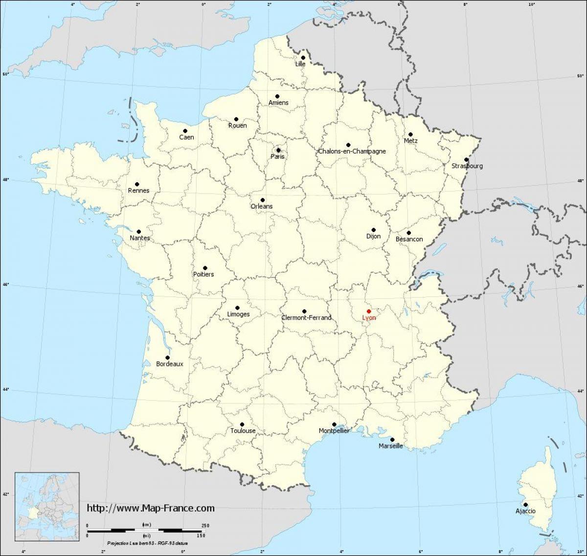 dónde está Lyon francia en un mapa