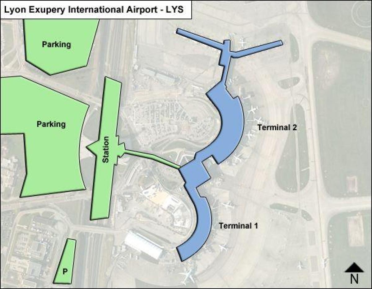 Mapa de Lyon aeropuerto terminal