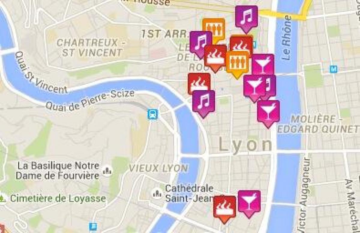 mapa de Lyon gay