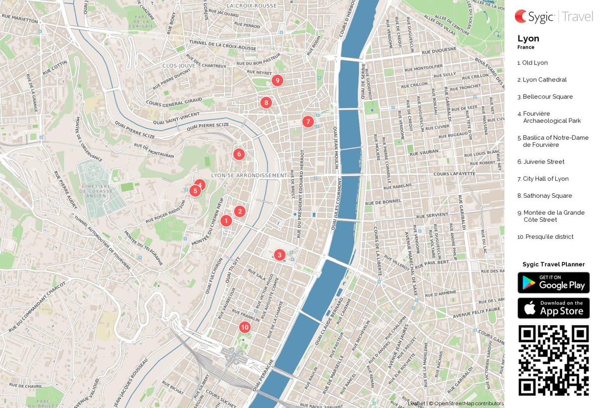 Lyon monumento mapa