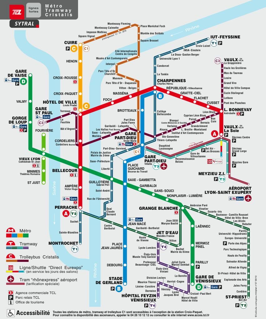 Mapa del metro de Lyon