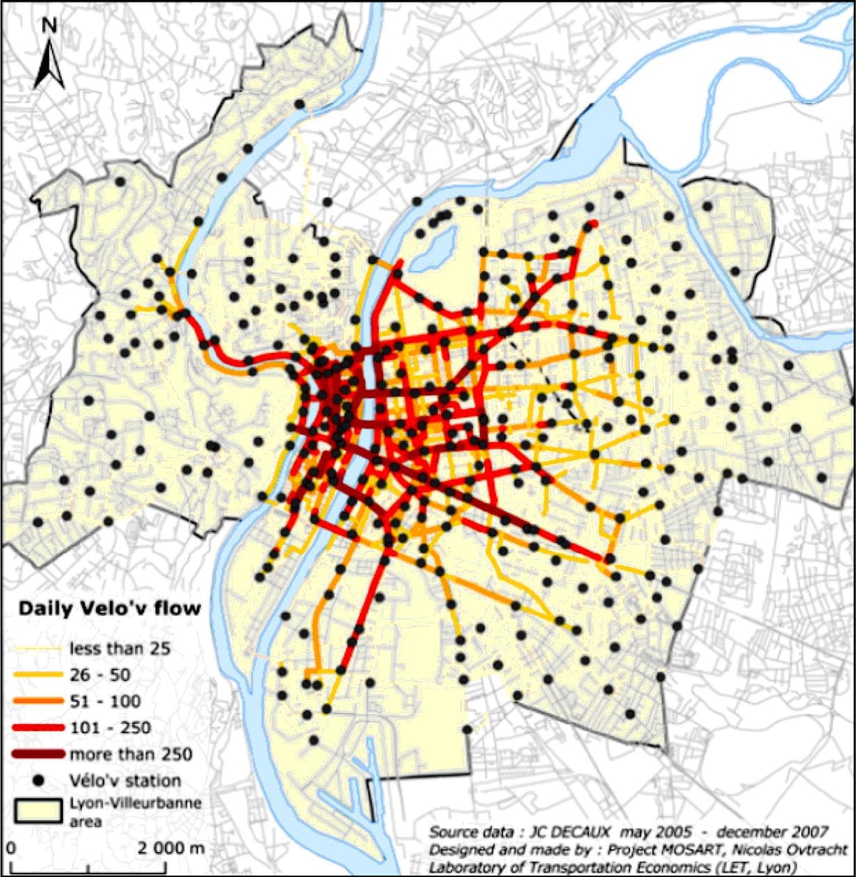 mapa de velov estación de Lyon