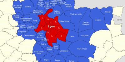 Mapa de Lyon suburbio 