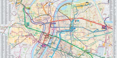 Lyon mapa de ruta de autobús