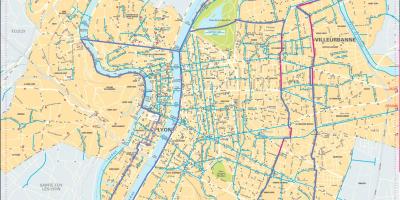 Mapa de Lyon bicicleta