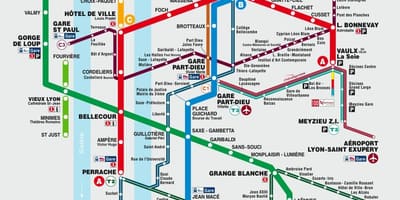 Mapa del metro de Lyon